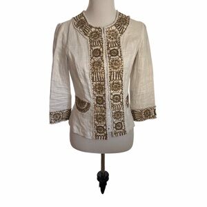 Vintage Berek White Linen Fabric